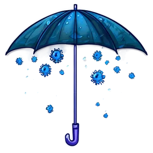 Cartoon Virus With Umbrella PNG 35