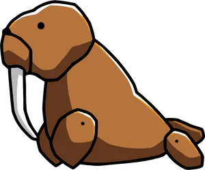 Cartoon Walrus Illustration PNG image