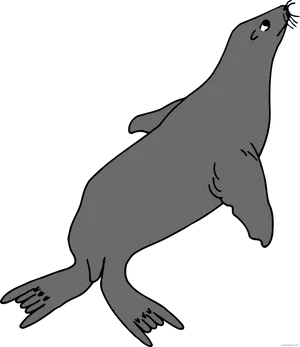 Cartoon Walrus Swimming PNG image