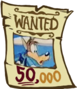 Cartoon Wanted Poster50000 Reward PNG image