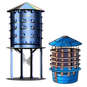 Cartoon Water Tower Fun Png 15 PNG image