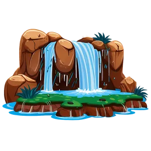 Cartoon Waterfall Scene PNG 06272024 PNG