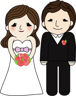 Cartoon Wedding Couple.png PNG