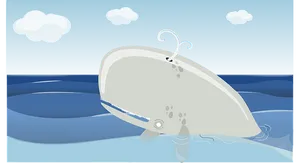 Cartoon Whale Breaching PNG image