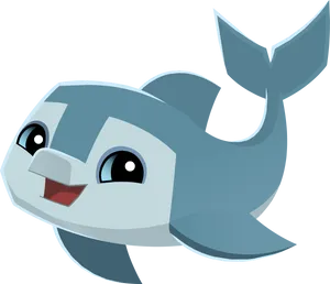 Cartoon Whale Character PNG image