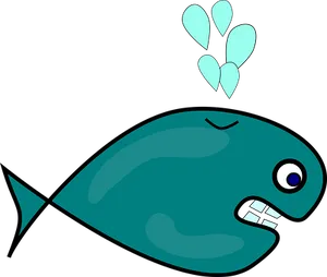Cartoon Whale Spouting Water