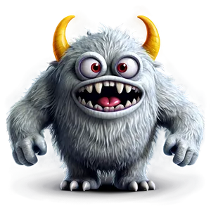 Cartoon White Monster PNG Jdm