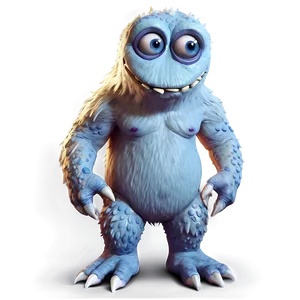 Cartoon White Monster PNG Knj