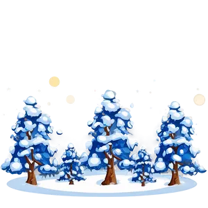 Cartoon Winter Trees Scene PNG Wqs42 PNG