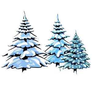 Cartoon Winter Trees Scene PNG Xay20 PNG