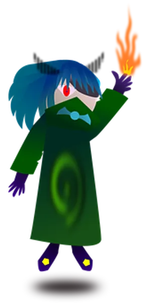 Cartoon Witch Casting Spell