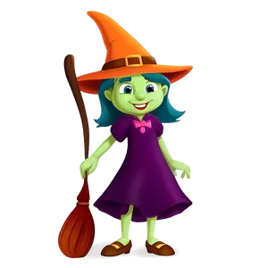 Cartoon Witch Character PNG 05062024