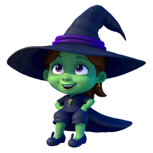 Cartoon Witch Character PNG 05062024