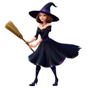 Cartoon Witch Character PNG Fnn39