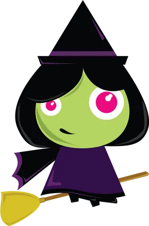 Cartoon Witchwith Broomstick.png
