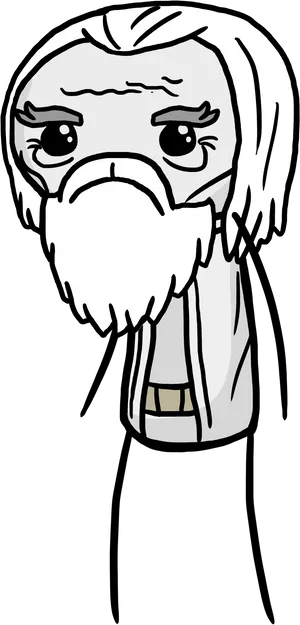 Cartoon Wizard Sad Expression.png PNG image