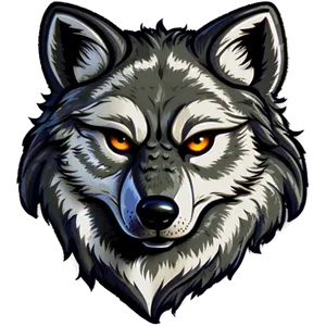 Cartoon Wolf Face PNG Skf