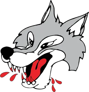 Cartoon Wolf Growling PNG image