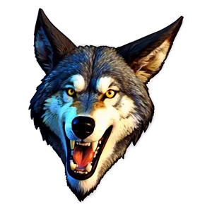 Cartoon Wolf Head Graphic Png 06122024 PNG image