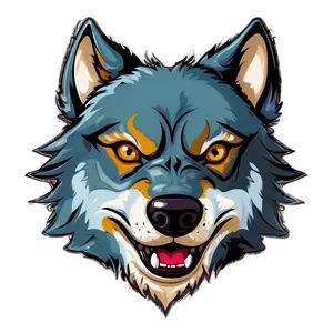 Cartoon Wolf Head Graphic Png Gqx6 PNG image