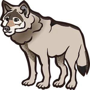 Cartoon Wolf Standing PNG image