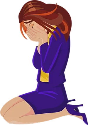 Cartoon Woman Crying