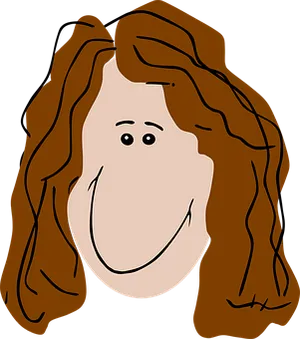 Cartoon Woman Smiling Portrait