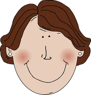 Cartoon Woman Smiling Profile