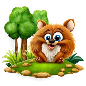 Cartoon Woodland Animal Scene PNG Ftl15 PNG