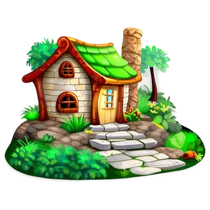 Cartoon Woodland House Png 06272024 PNG image