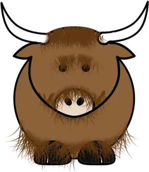 Cartoon Yak Illustration PNG image