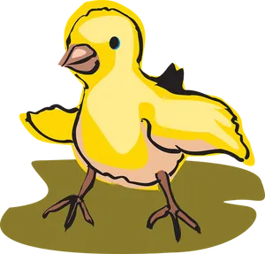 Cartoon Yellow Bird Illustration PNG image