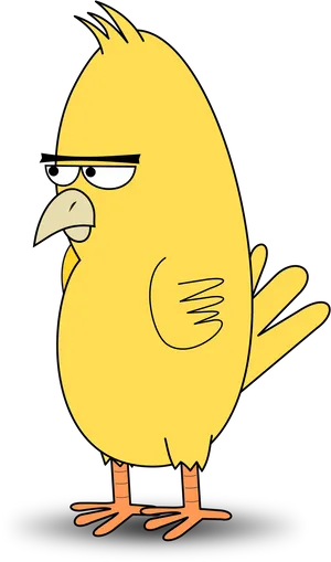 Cartoon Yellow Bird With Glasses PNG image