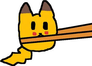 Cartoon Yellow Cat Peeking PNG image