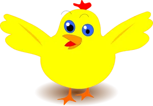 Cartoon Yellow Chick Illustration PNG image