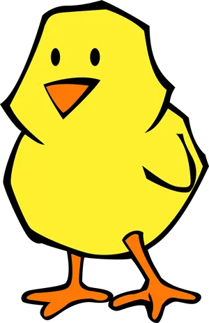 Cartoon Yellow Chick Illustration PNG image