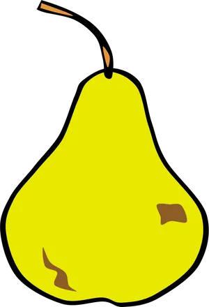 Cartoon Yellow Pear Illustration PNG image