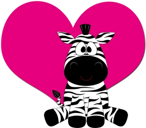 Cartoon Zebra Love Heart Background PNG image