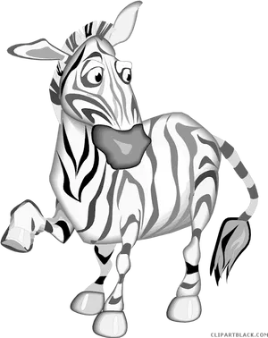Cartoon Zebra Standing PNG image