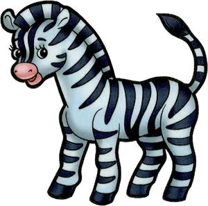 Cartoon Zebra Standing PNG image