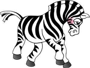 Cartoon Zebra Walking PNG image