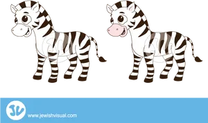 Cartoon Zebras Smiling PNG image