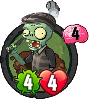 Cartoon Zombie Detective Game Asset PNG image