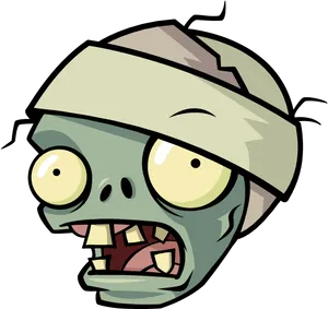 Cartoon Zombie Head Illustration PNG image