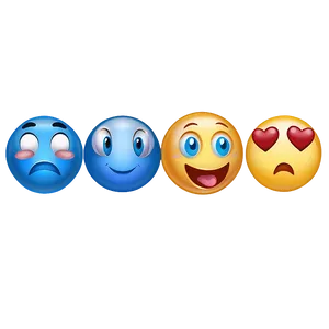 Cartoonish Blue Emojis PNG Set 06282024