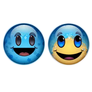 Cartoonish Blue Emojis PNG Set 15
