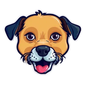 Cartoonish Dog Face Badge PNG 06212024