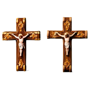 Carved Catholic Cross Showcase PNG Dob PNG