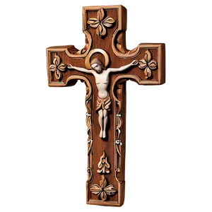 Carved Catholic Cross Showcase PNG Xuc