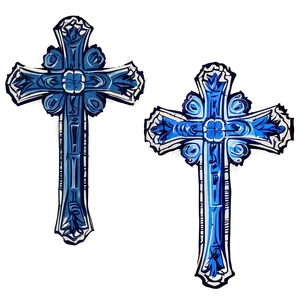 Carved Cross Blueprint PNG 32